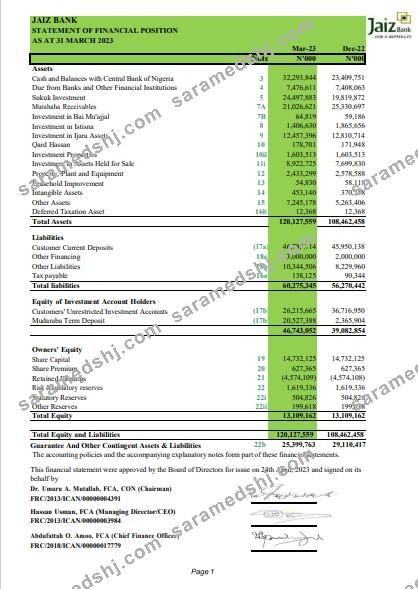 Nigeria Jaiz bank statement Word and PDF template